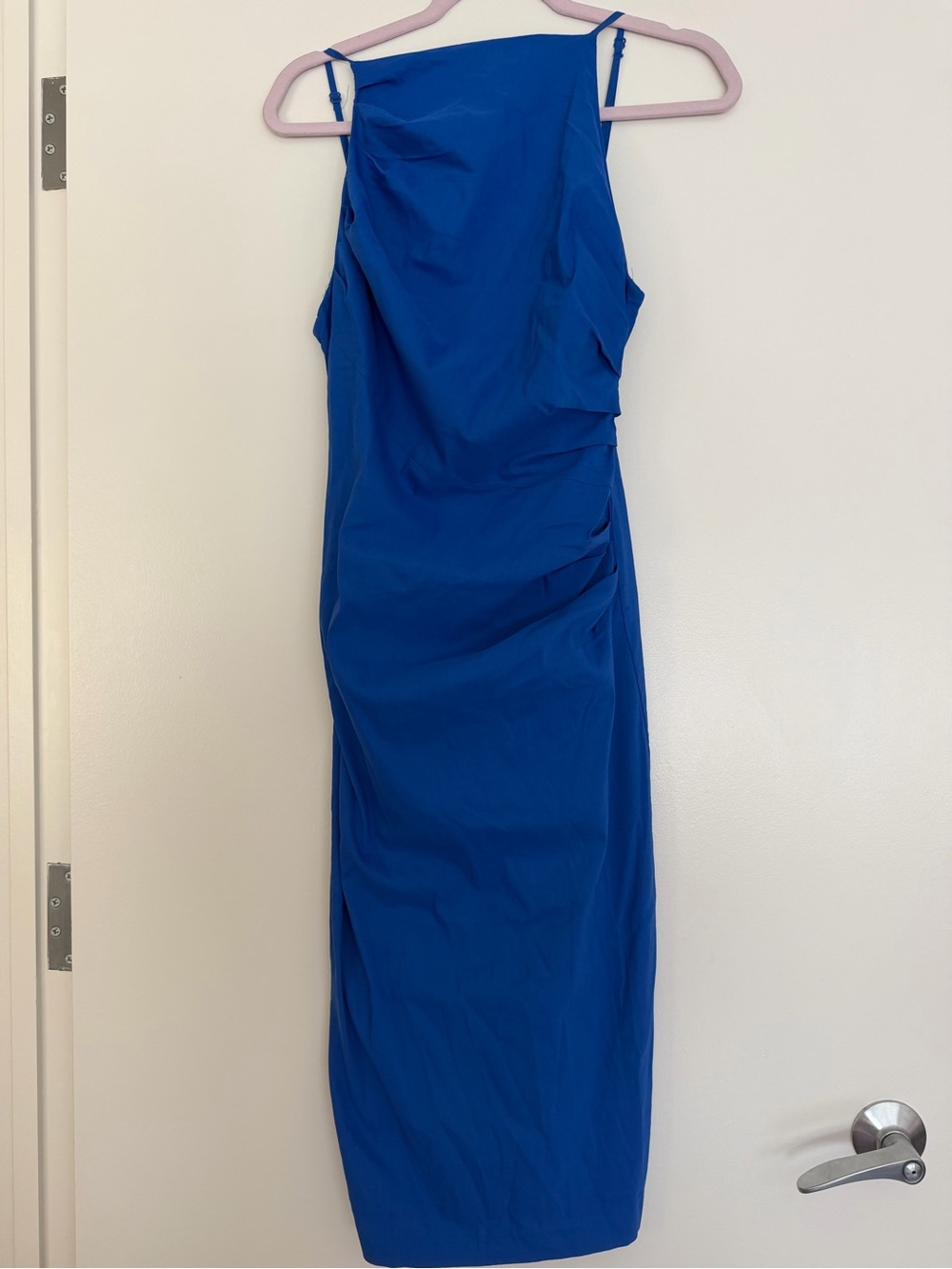 Zara Cobalt Blue One-Shoulder Midi Dress
